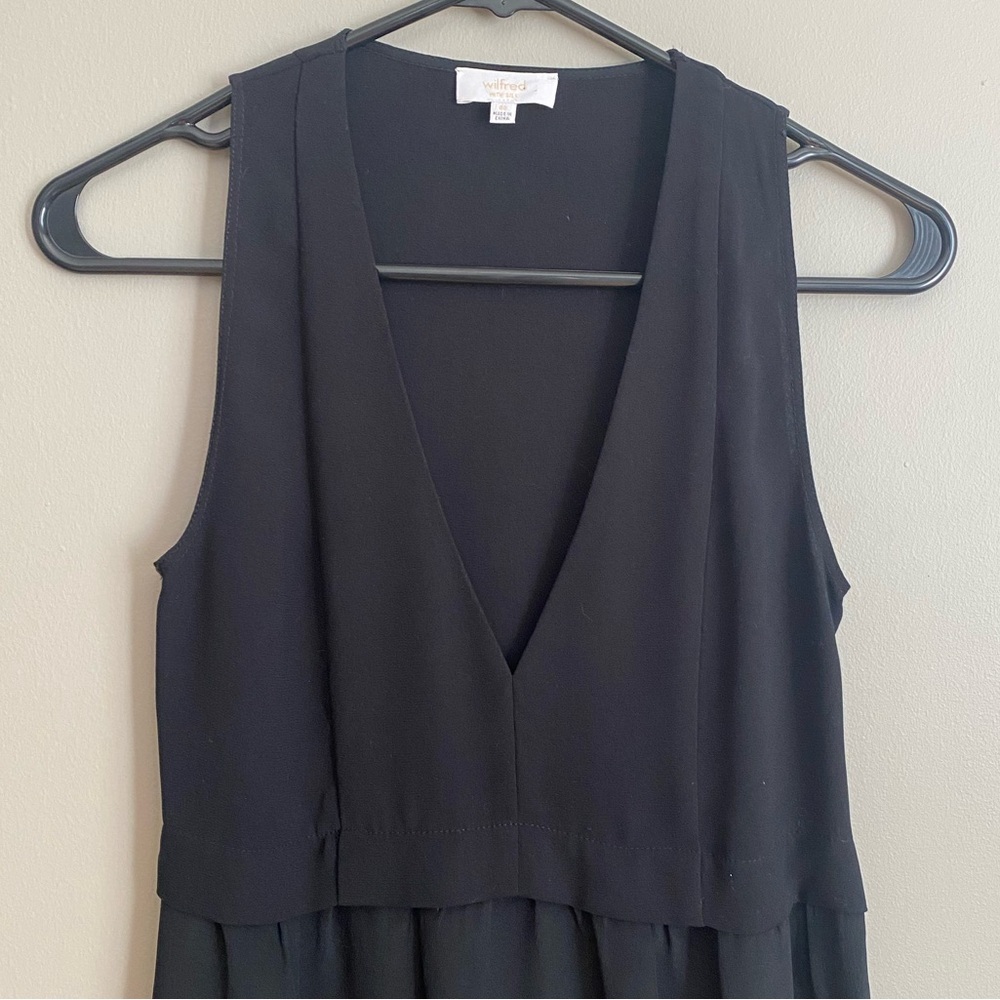Aritzia Wilfred Black Silk Vignette Dress Size 00 - Picture 5 of 9